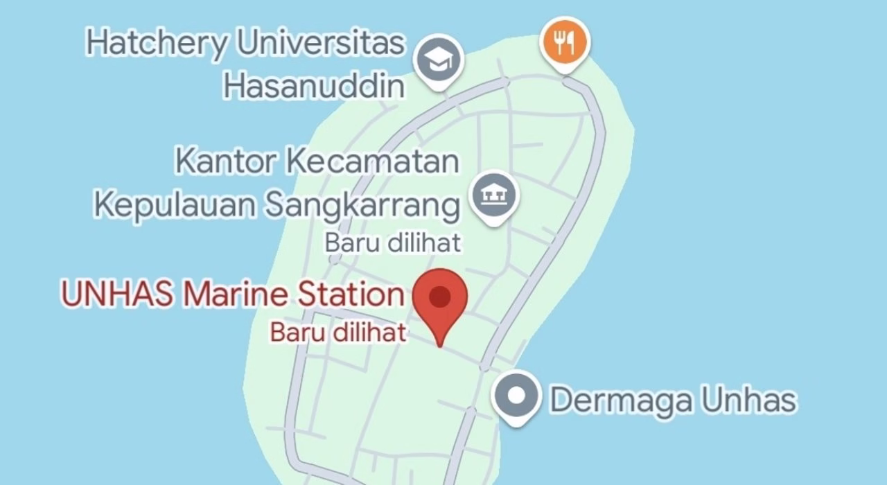 [Foto] Peta Marine Station milik Unhas di Pulau Barlo Makassar. (Assets: google.com)
